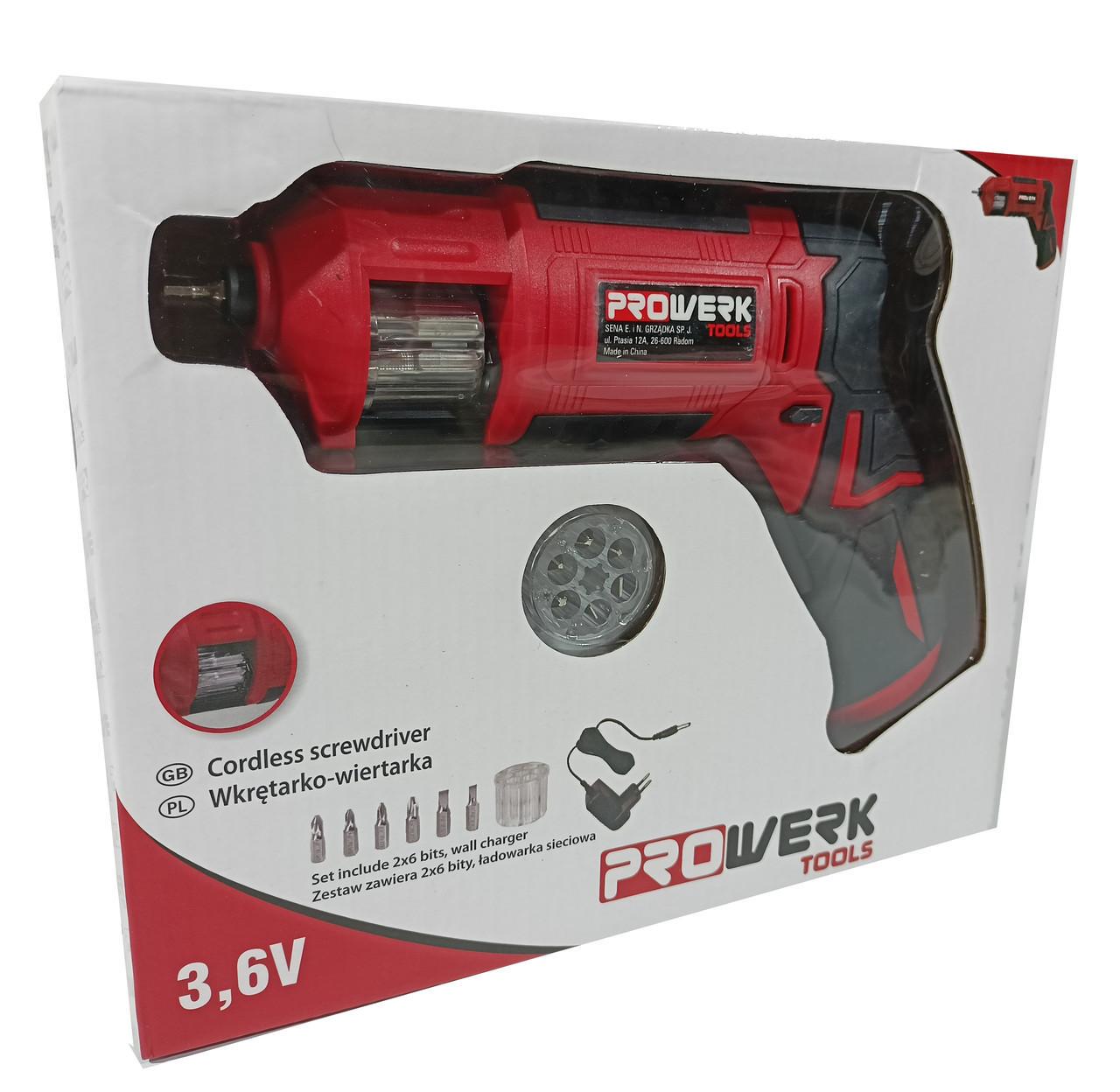 Викрутка акумуляторна PROWERK tools KS336-1036LI з барабаном для біт - фото 6
