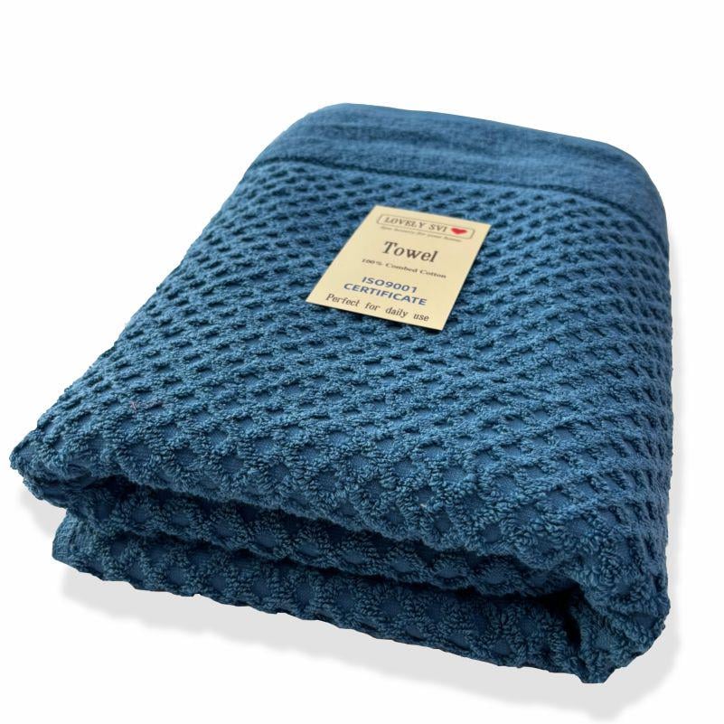 Полотенце банное Lovely Svi Diamond Grid хлопок жаккард 70х140 см Синий (551124) - фото 1