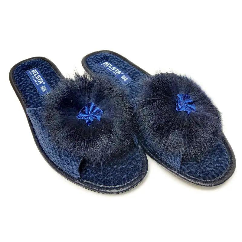 Домашние тапочки женские БЕЛСТА с пушком р. 39 Синий (175 синій-39)