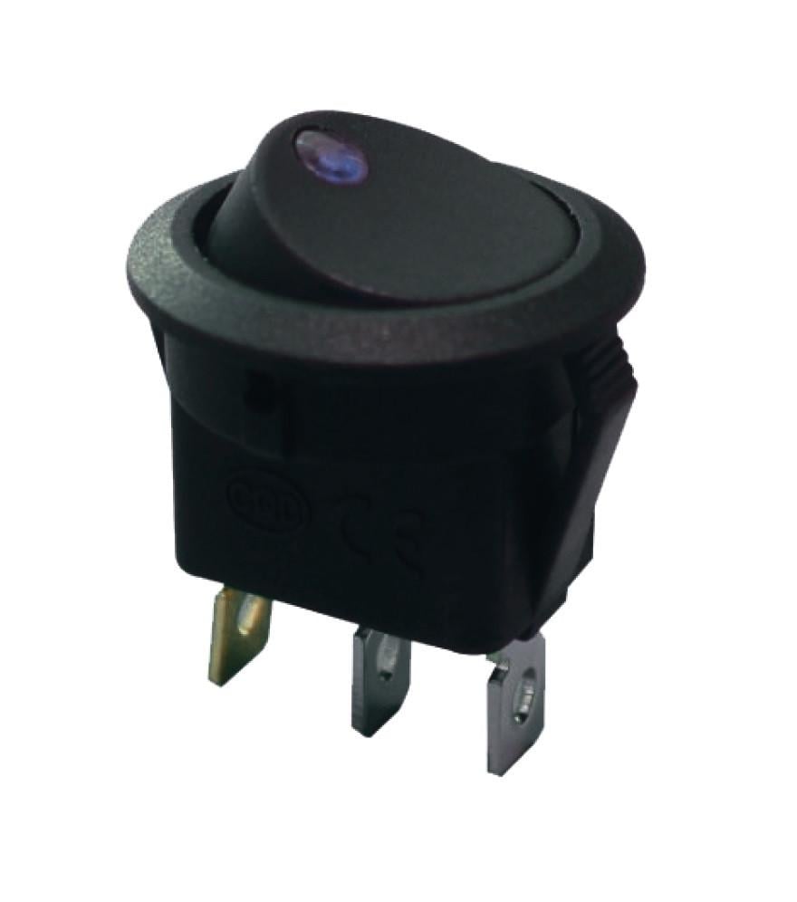 Переключатель с подсветкой TechnoSystems KCD1-8-101EN BL/B 220V круглый Blue (5500752)