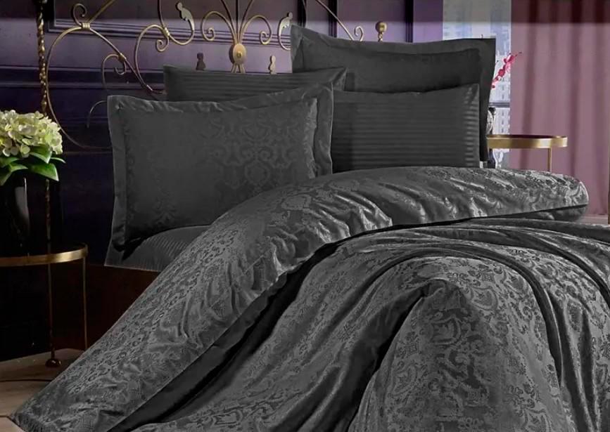 Постельное белье Maison D'or Alette Antrasit жаккард бамбук евро 250x260 см (2000022280658)