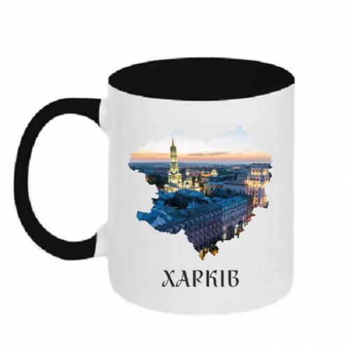 Чашка керамическая двухцветная "Місто Харків" 320 мл Черно-белый (15131391-17-190192)