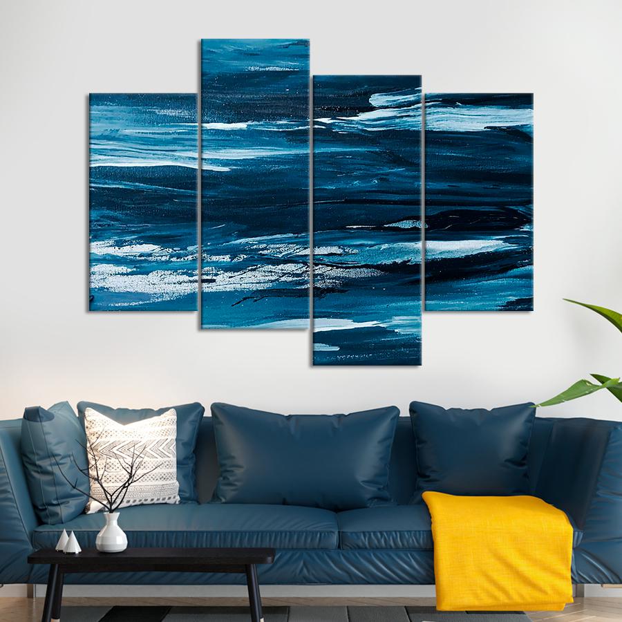 Картина Абстрактное синее море 129x90 см (A921-4)
