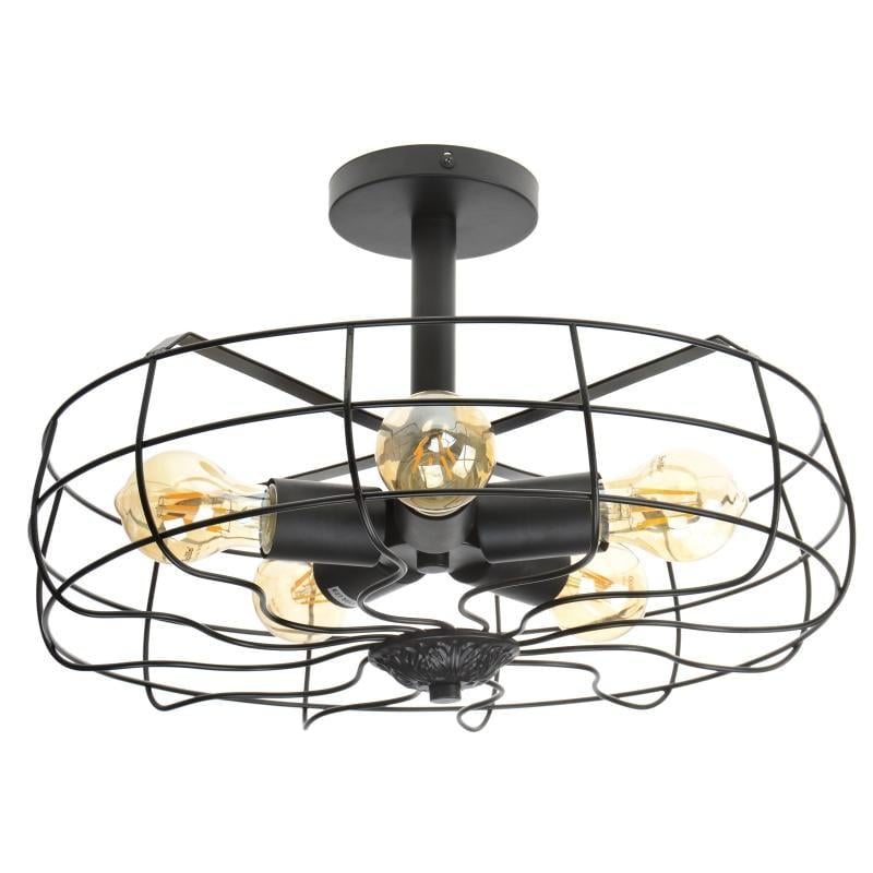 Люстра потолочная лофт Вентилятор Brille BL-332C/5 E27 BK