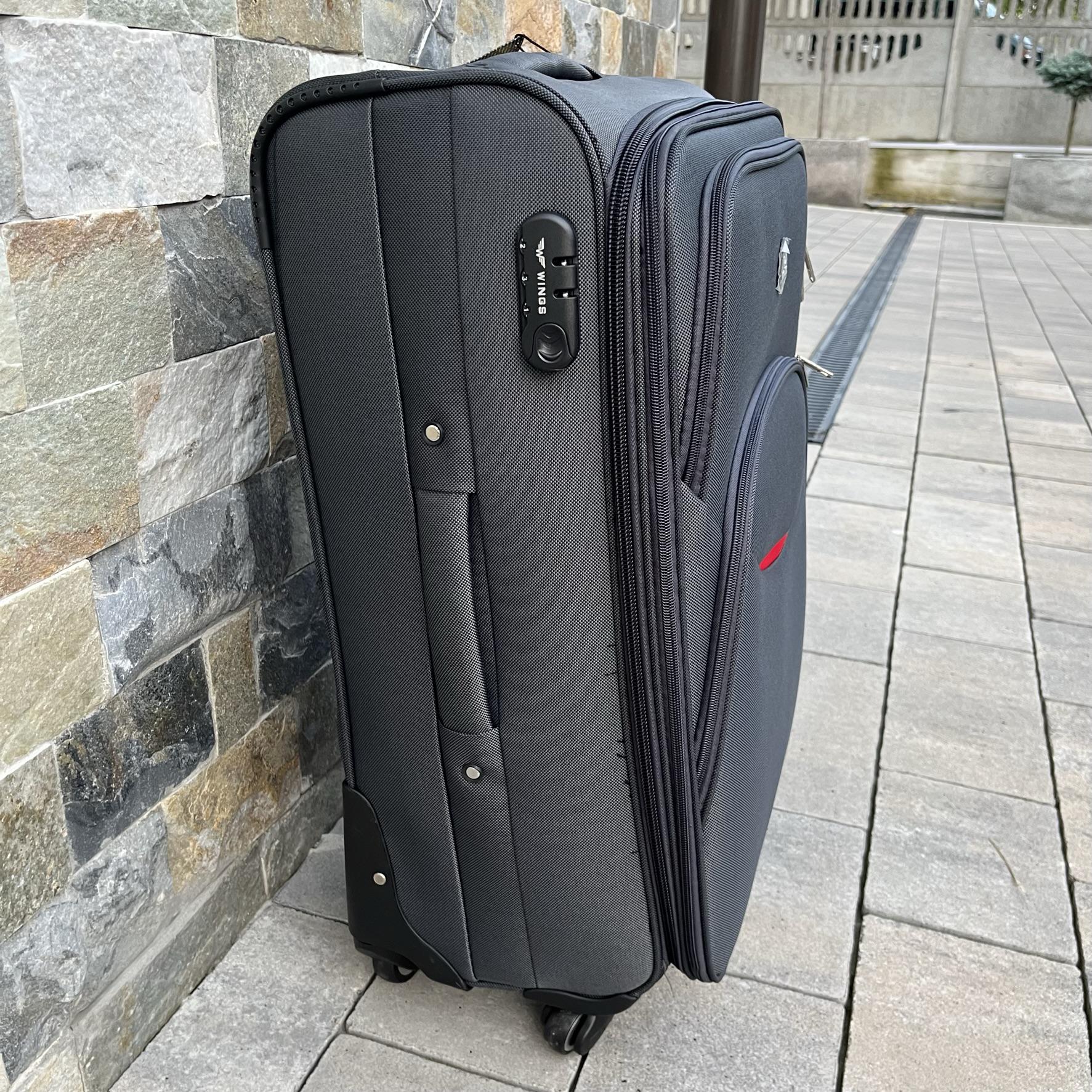 Валіза тканинна середня на 4 колесах Wings 1708 M Сірий - фото 4 Валіза тканинна середня на 4 колесах Wings 1708 M Сірий - фото 4