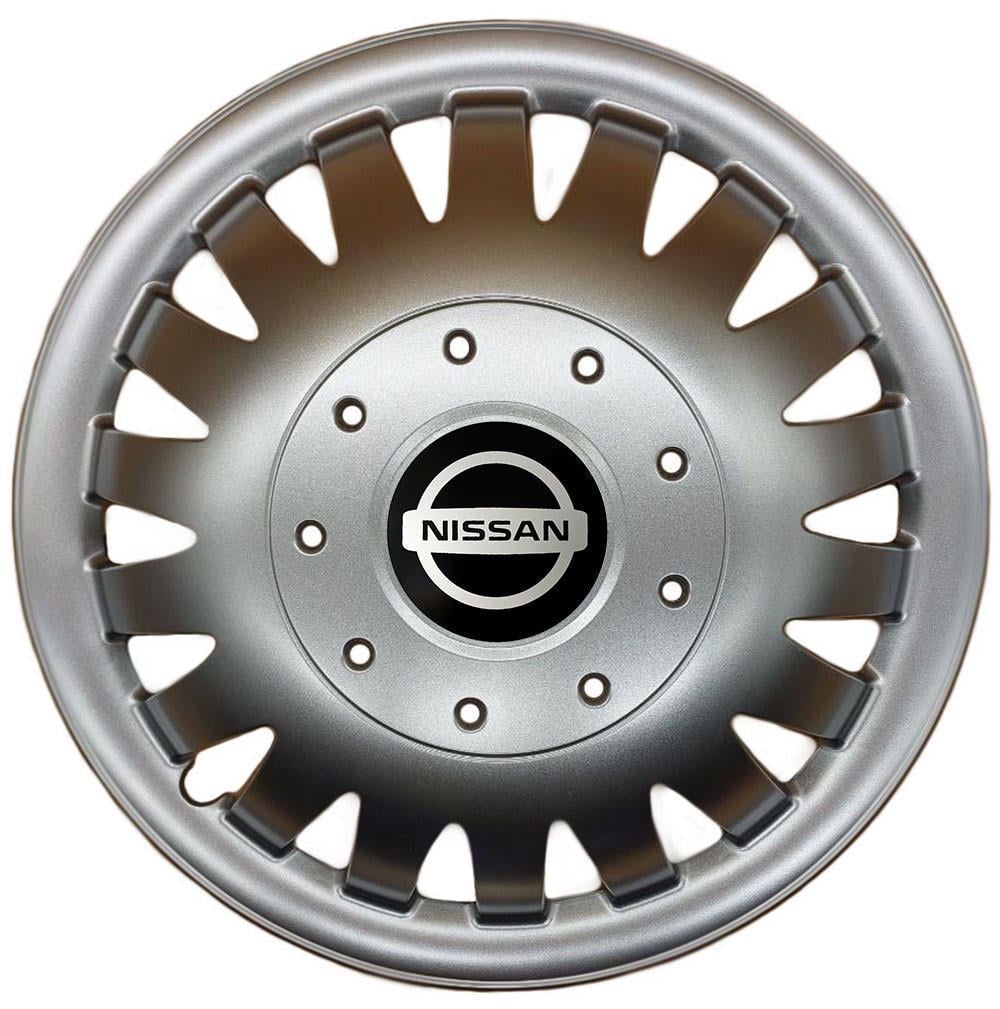 Колпаки автомобильные модельные  SJS 320 с логотипом Nissan R15 4 шт. Серебрянный