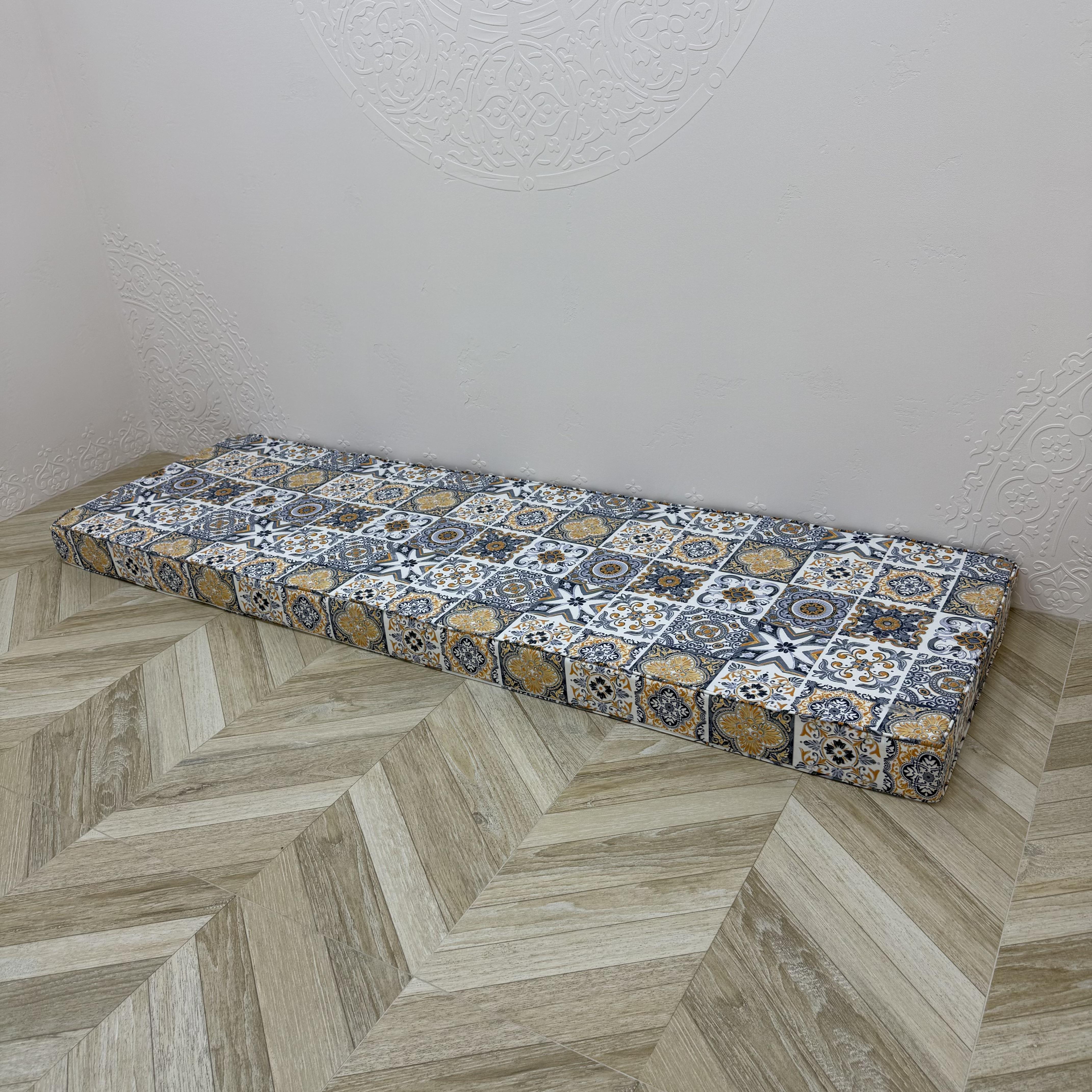 Матрас Comfort Home Abstraction на подоконник/каркасы/поддоны/садовая мебель 160х40х8 см