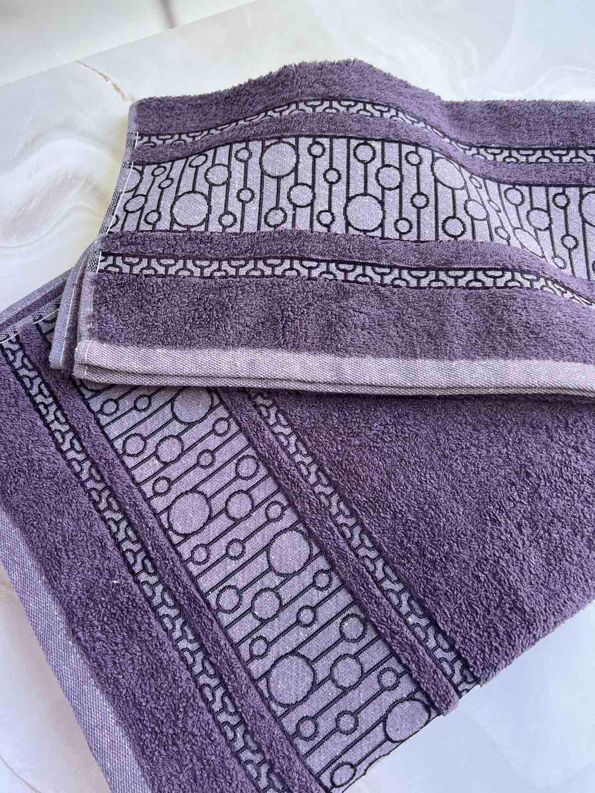 Набір рушників банне та для обличчя 70х40 см/50х90 см 2 шт. Фіолетовий (mame2v1kruf-fio) - фото 3 Набір рушників банне та для обличчя 70х40 см/50х90 см 2 шт. Фіолетовий (mame2v1kruf-fio) - фото 3