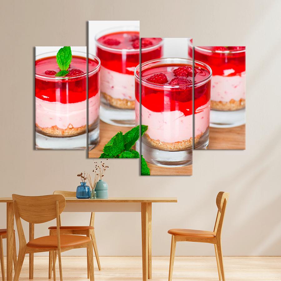 Настенний декор Нежный сливочно-желейный десерт в стакане 89x56 см (A384-4)