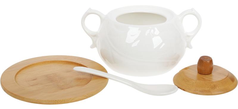 Сахарница фарфоровая Nouvelle Home Лист 400 мл с двумя ручками на подставке-костере (BD-375-374) - фото 2 Сахарница фарфоровая Nouvelle Home Лист 400 мл с двумя ручками на подставке-костере (BD-375-374) - фото 2