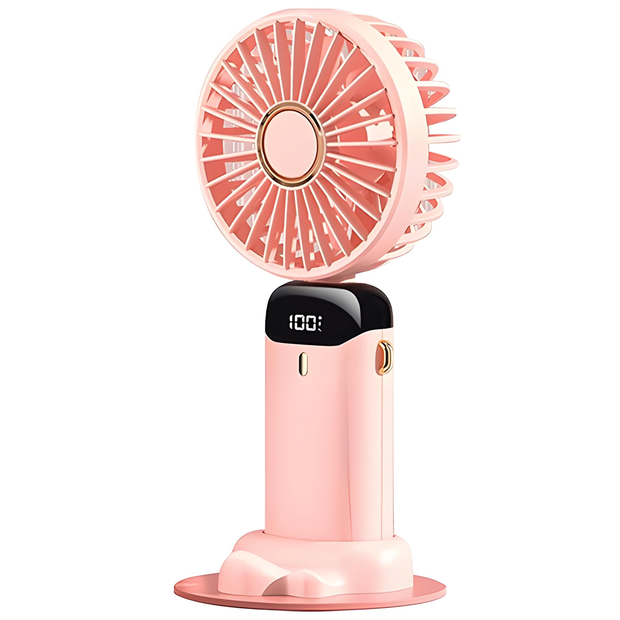 Детский вентилятор Mini Fan с подставкой Розовый (979)