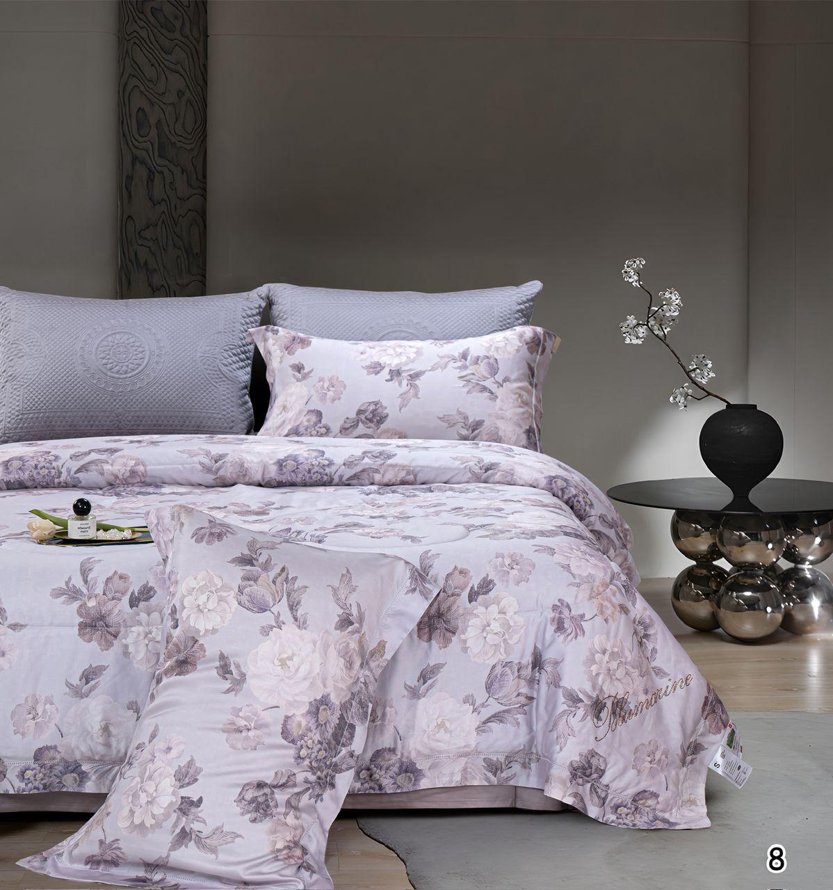 Комплект постельного белья с одеялом тенсел евро (70125)