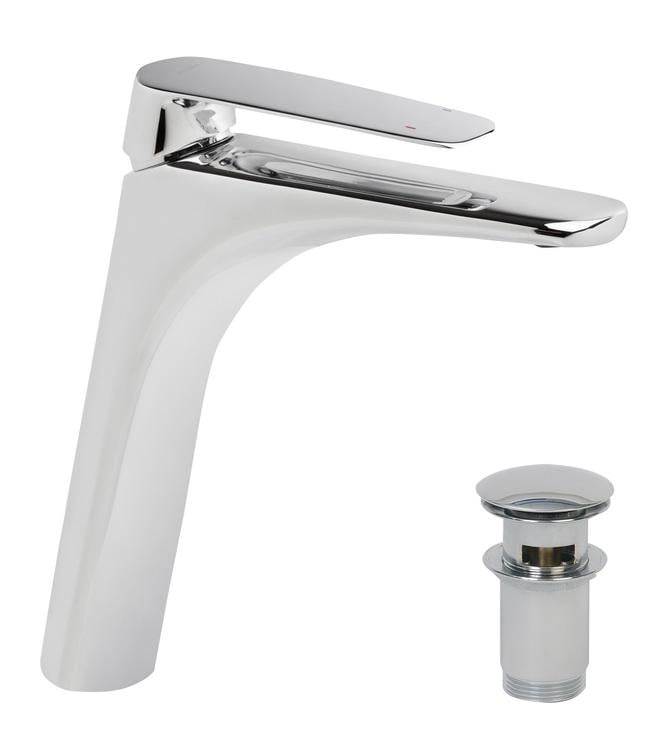 Смеситель для раковины GENEBRE Kode 62136 08 45 67 высокий c донным клапаном (19713)