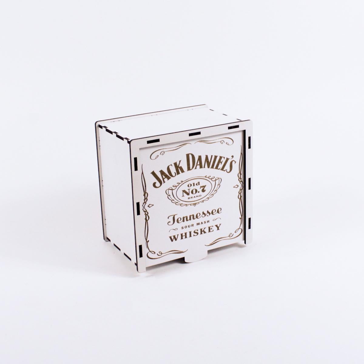 Коробка квадратна "Jack Daniel's" 1 на засув з гравіюванням Білий (4717)