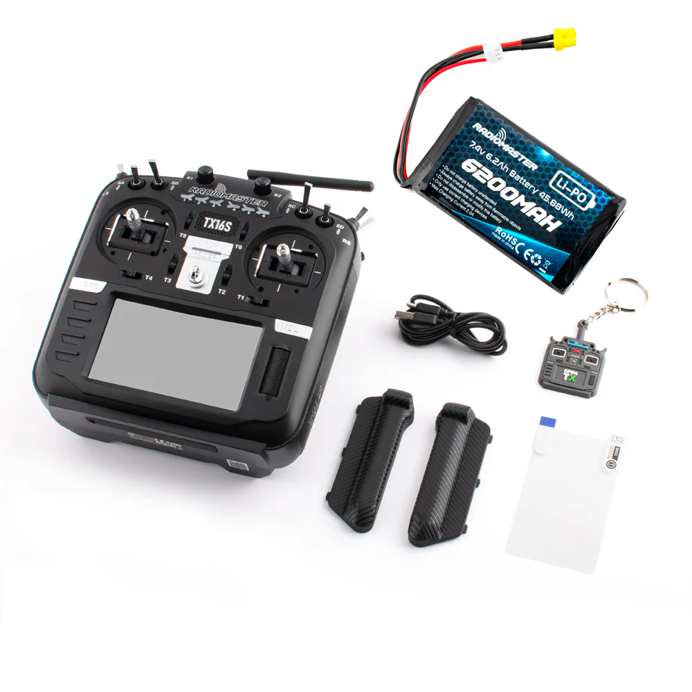Пульт Radiomaster TX16S MKII ELRS M2 з акумулятором 2S Li-PO Radiomaster 1x6200 мАг Пульт Radiomaster TX16S MKII ELRS M2 з акумулятором 2S Li-PO Radiomaster 1x6200 мАг