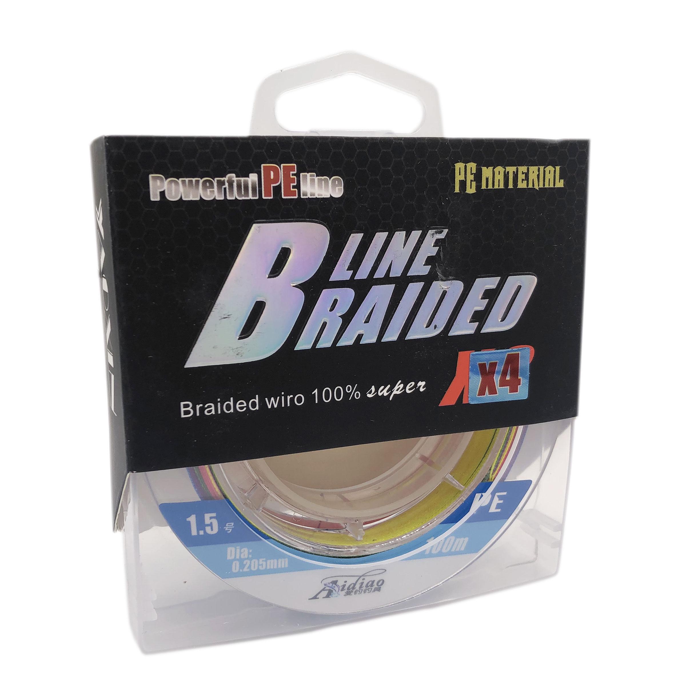 Шнур Aidiao Line Braided PEx4 1.5 100 м 0,205 мм 15,5 кг Разноцветный (7851)