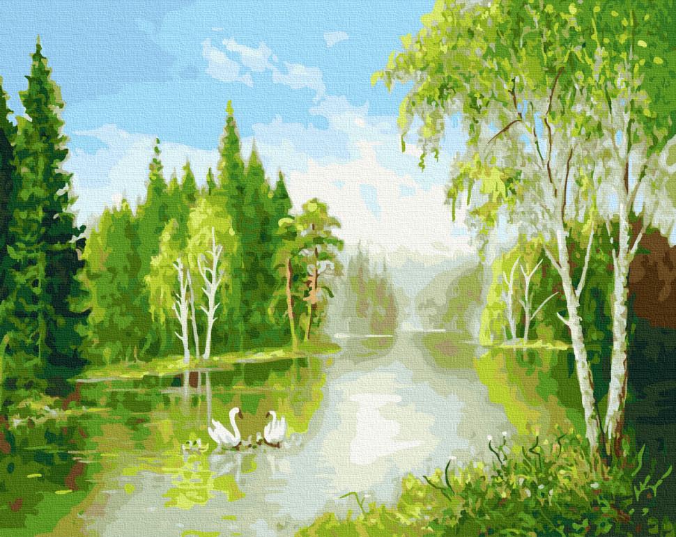 Картина по номерам Rainbow Art Лебединая пара (GX37157-RA)