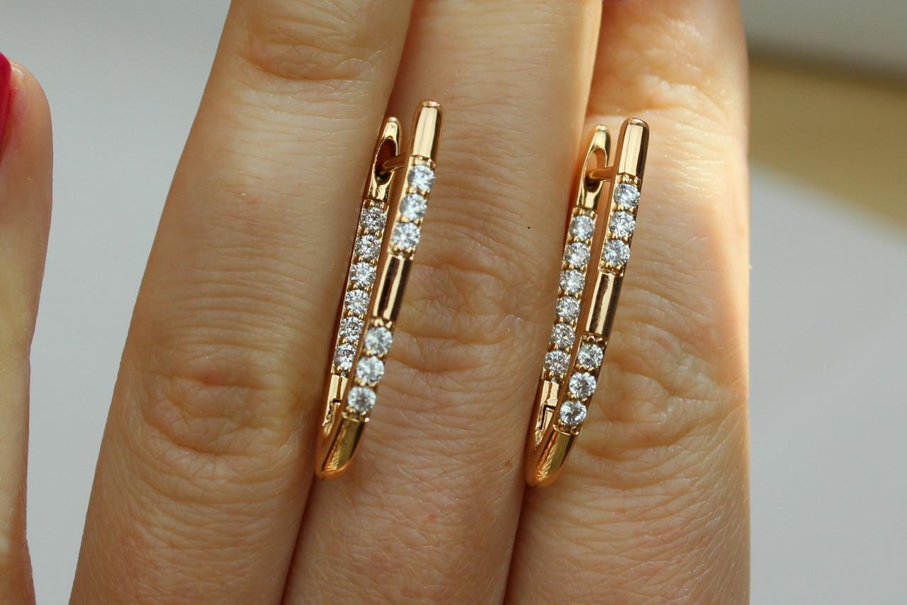 Серьги Xuping Jewelry дорожки два через два 3 см Золотистый (2235159906)