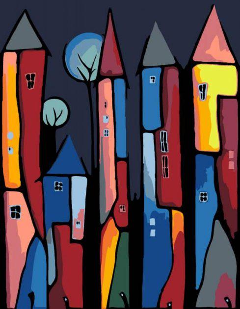 Картина по номерам Роса Сказочные домики 35х45 см (Az-272262)