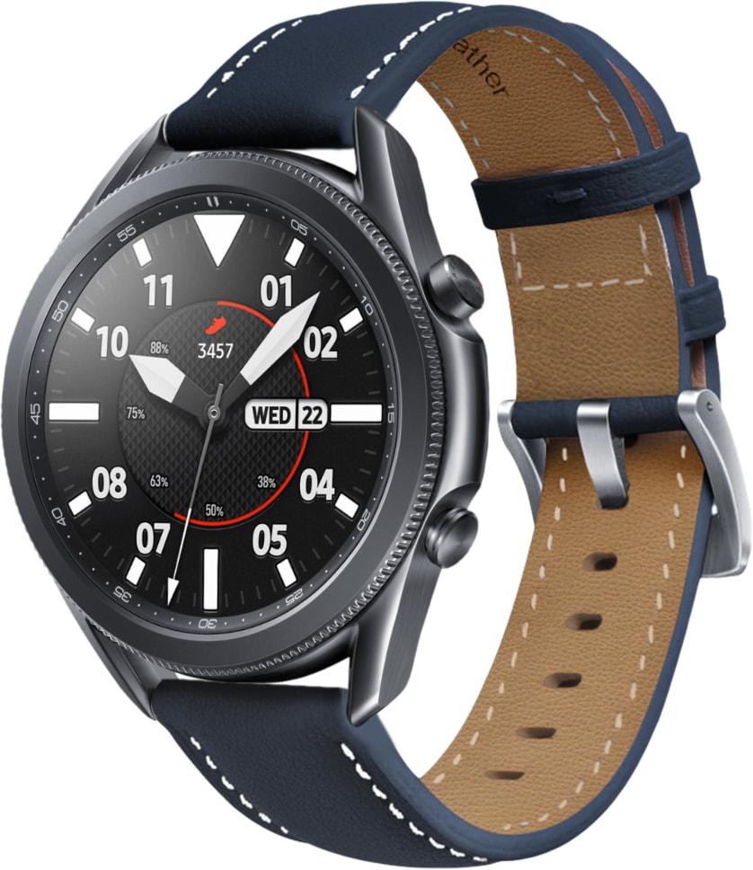 Ремінець шкіряний Folsa для Galaxy Watch 3 45 мм Dark Blue (31542-5D)
