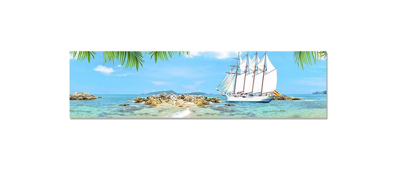 Наклейка виниловая на кухню Zatarga Белый Парусник 650х2500 мм (1289776838)