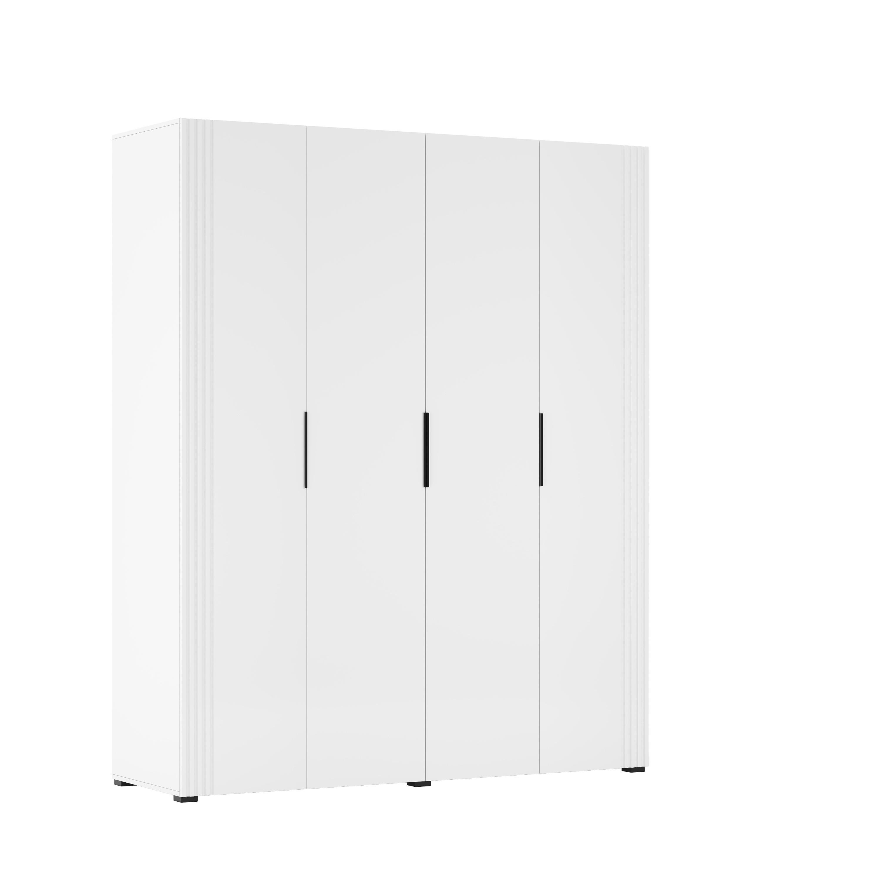 Шафа розпашна Світ Меблів Амелія 4Д/180 ДСП Білий/Білий глянець