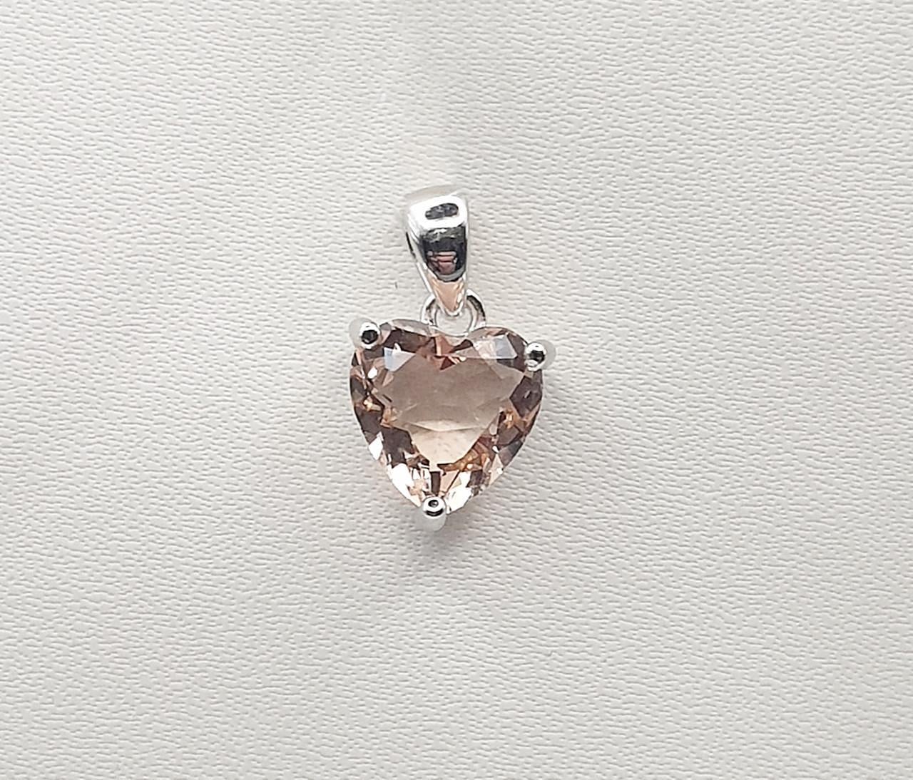 Серебряный кулон с морганитом Сердце 1,37 г (2642735802)