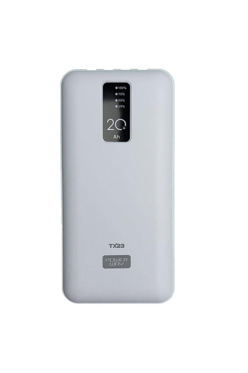 Повербанк Power Way TX-23 с 4 встроенными кабелями 20000 mAh Белый (1000-TX-23W)