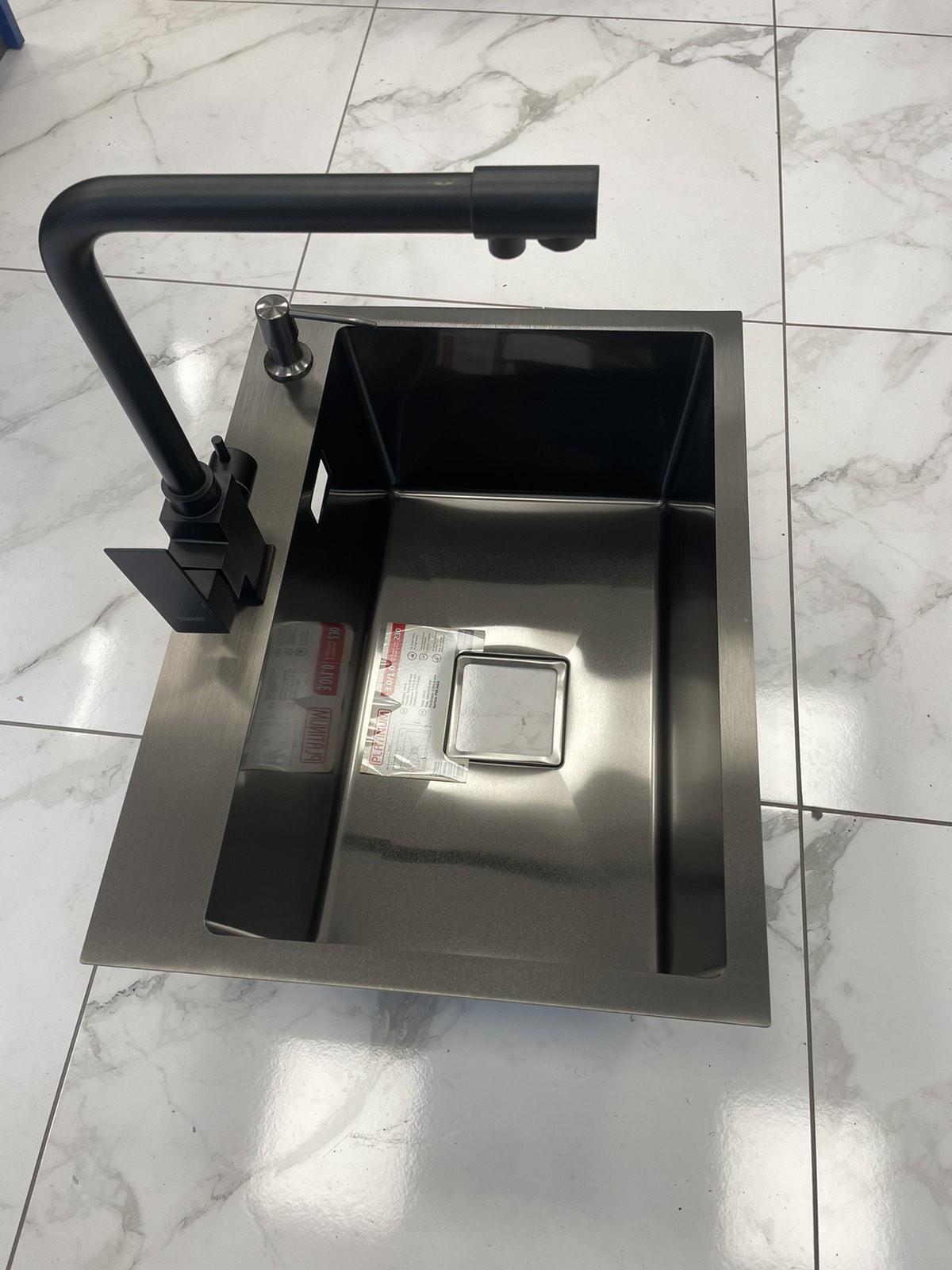 Кухонная мойка Platinum 5843 PVD/кран для кухни с подключением к фильтру Kroner/краны приборовые 1/2х1/2 Went - фото 4 Кухонная мойка Platinum 5843 PVD/кран для кухни с подключением к фильтру Kroner/краны приборовые 1/2х1/2 Went - фото 4