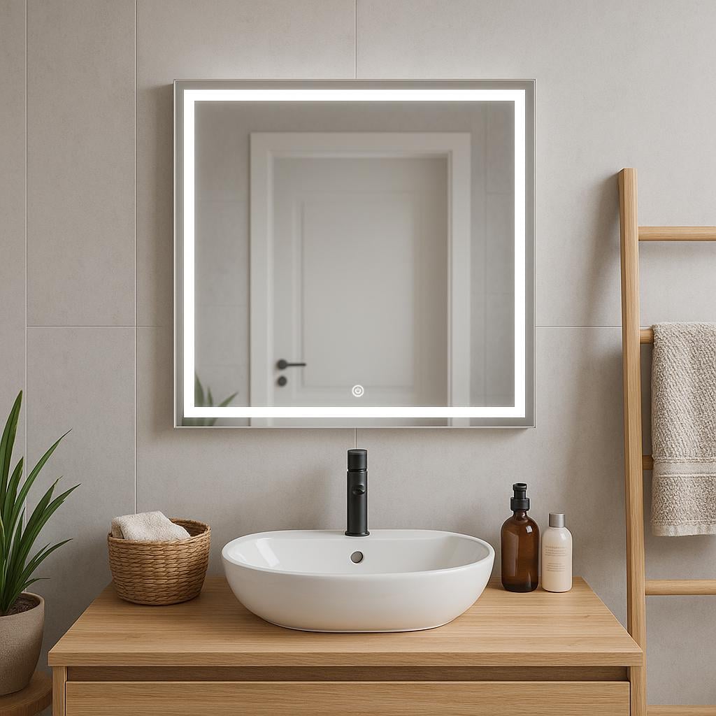 Зеркало SENAM квадратное фронтальная подсветка с сенсорной кнопкой 500х500 мм (KV.FR.5.5)