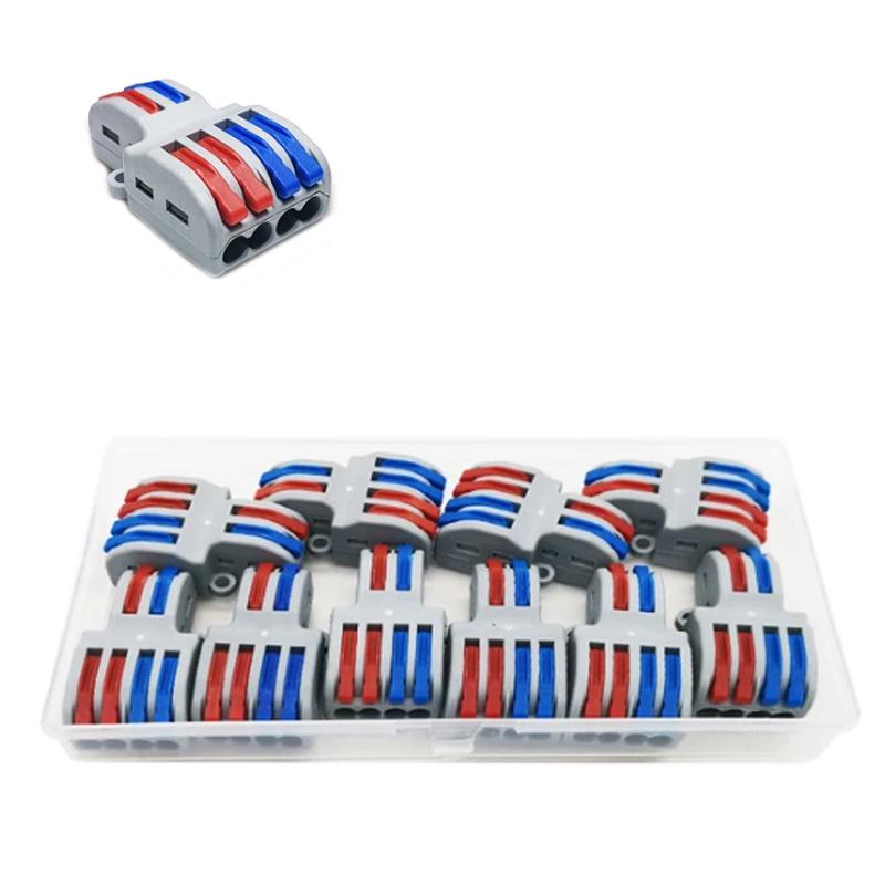 Набор клемм Tactix 0,08-4 мм2 32А 1-2+1-2 разветвитель одинарная 39х22,5х14,5 мм 10 шт. Разноцветный (SPL-42-10box)