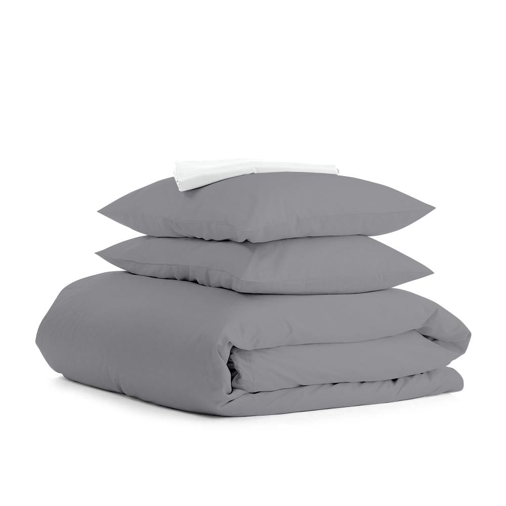 Комплект полуторного постільного Cosas на резинці Ranfors Graphite White 160х220 см (4822052066287)