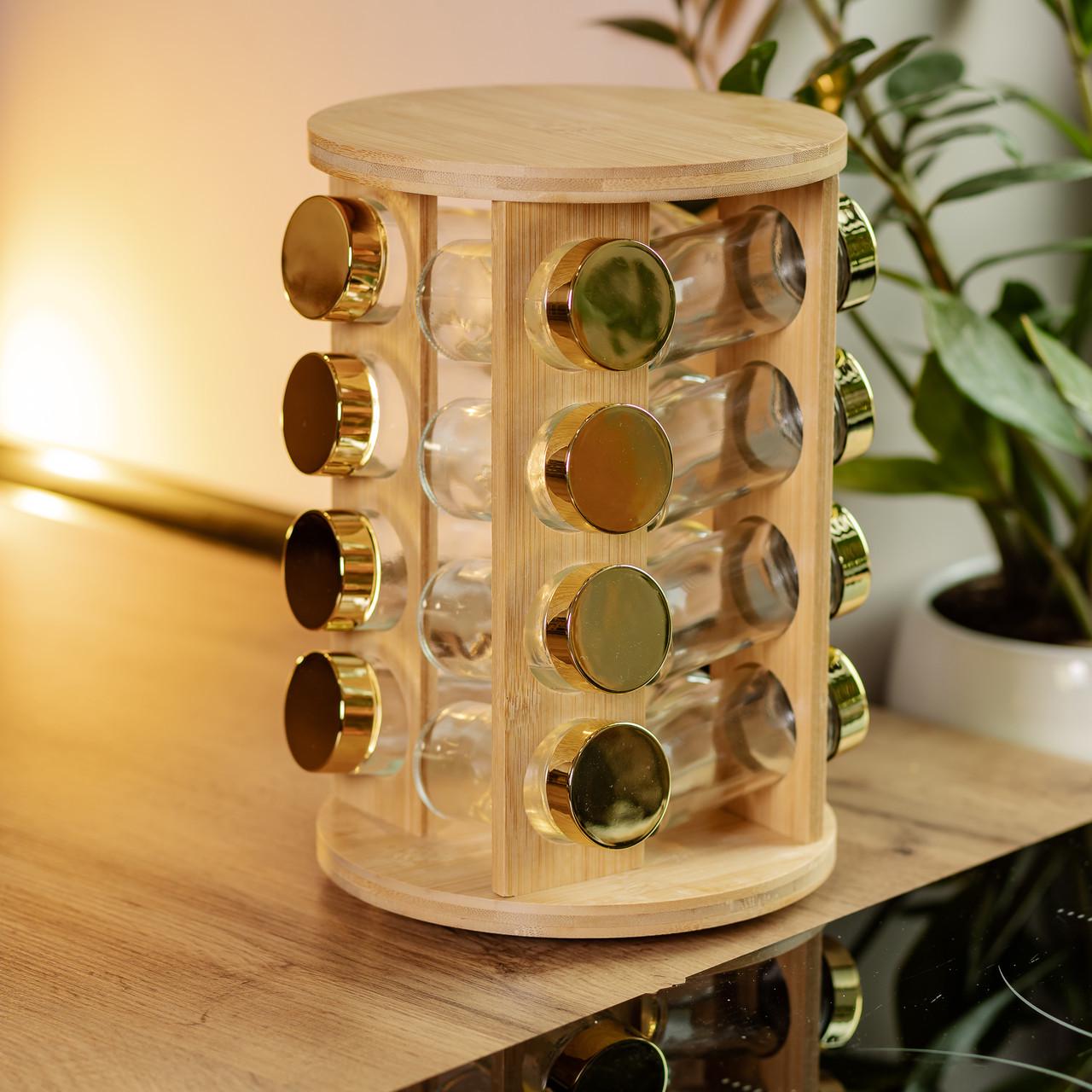 Набір для спецій на дерев'яній підставці 16 шт. (HP-1367) - фото 8