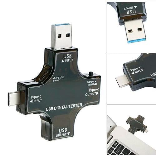 Тестер тока напряжения емкости USB с Bluetooth Type-C MicroUSB Atorch J-7C - фото 3