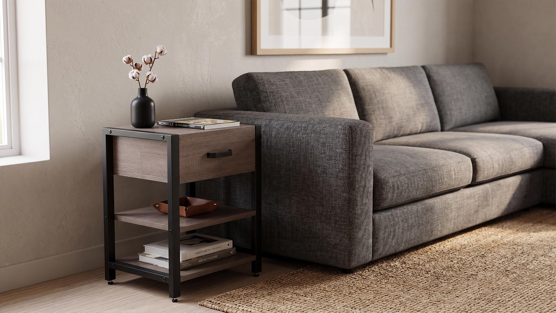 Тумба универсальная Ferrum-decor Вивьен ДСП 16 мм 1/2 50x41x40 Черный/Дуб Кремона Канолло (FRD-107774)