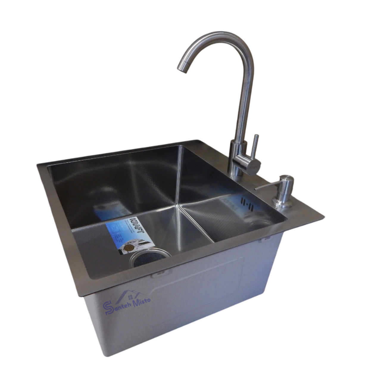 Комплект кухонной/мойка Kraft Handmade HS decor PVD 3,0/1,0 мм 54x48 см Black (2527921123)