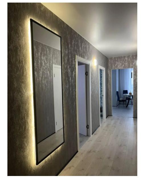 Дзеркало настінне з підсвіткою LED2290 в МДФ рамі 2000х800 мм Чорний (29464498) - фото 4