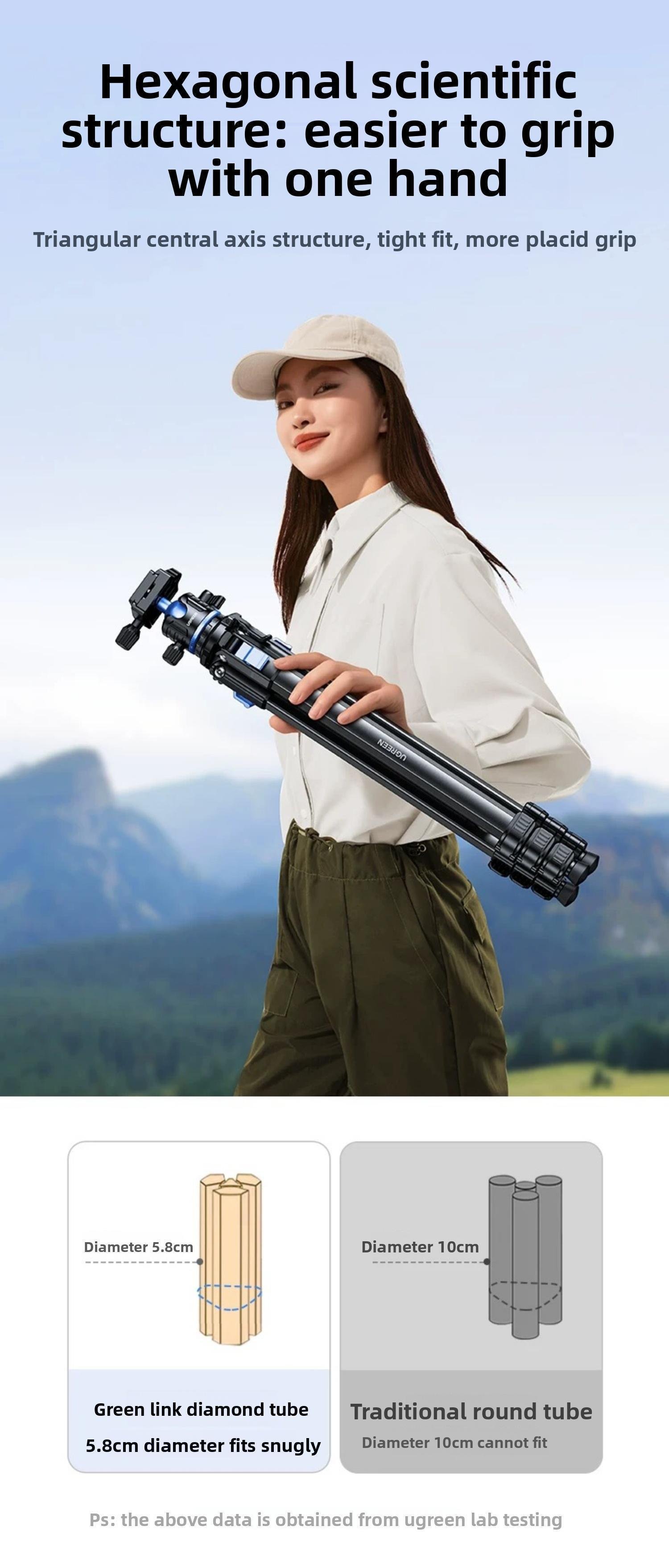 Штатив телескопический Ugreen 15 алюминиевый 165 см (55925) - фото 7 Штатив телескопический Ugreen 15 алюминиевый 165 см (55925) - фото 7