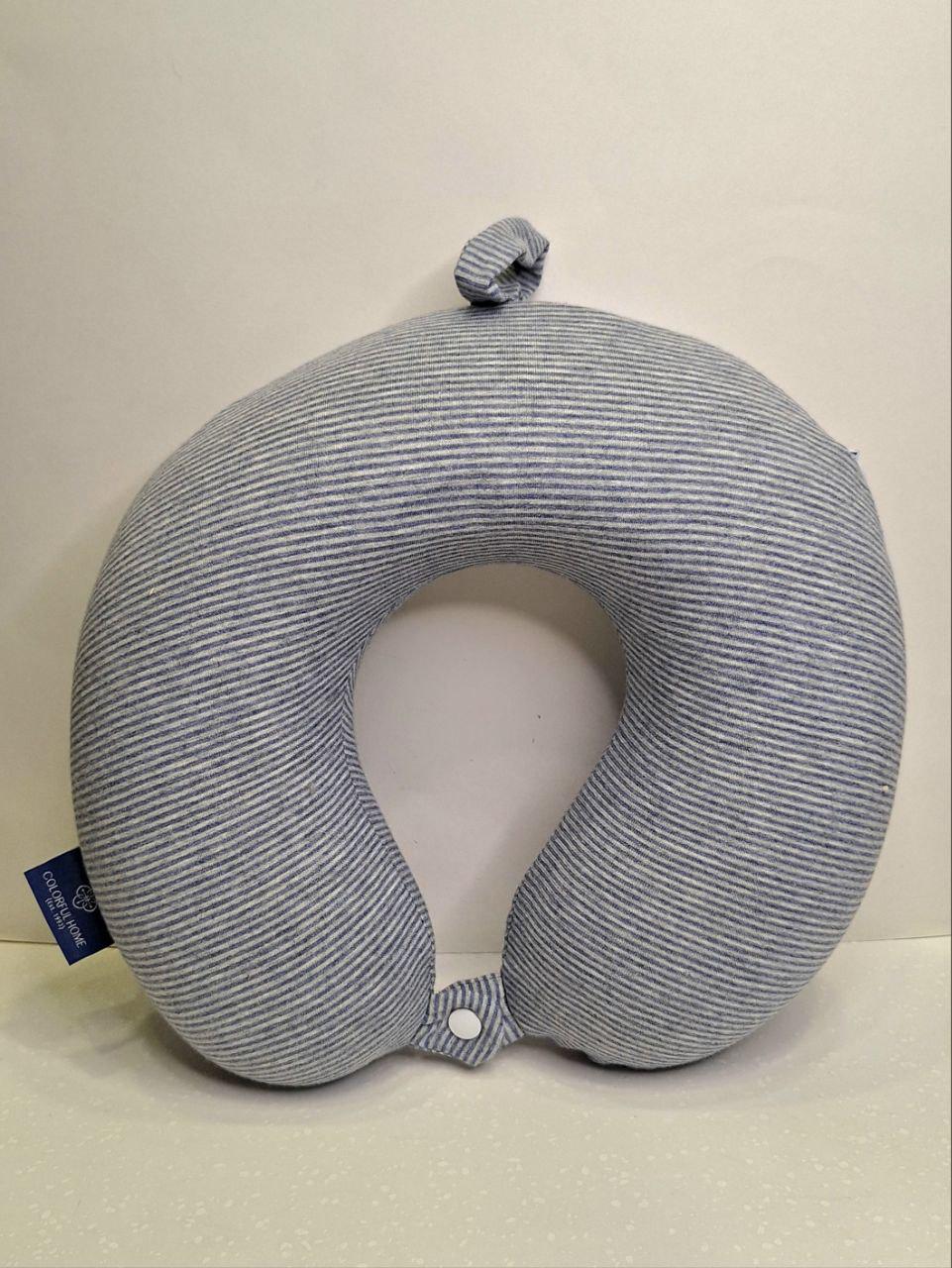 Подушка-рогалик дорожня Colorful Home з ефектом пам'яті Сірий/Джинс (1444)