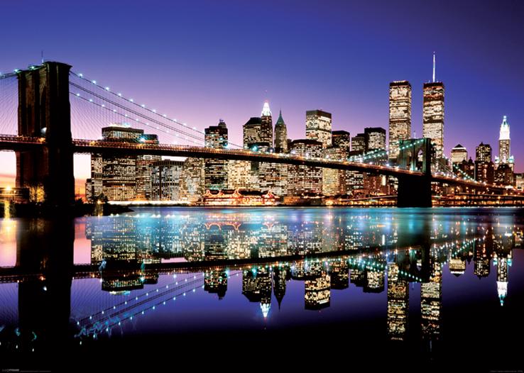 Постер плакат Бруклінський Міст/Brooklyn Bridge Colour 100x140 см