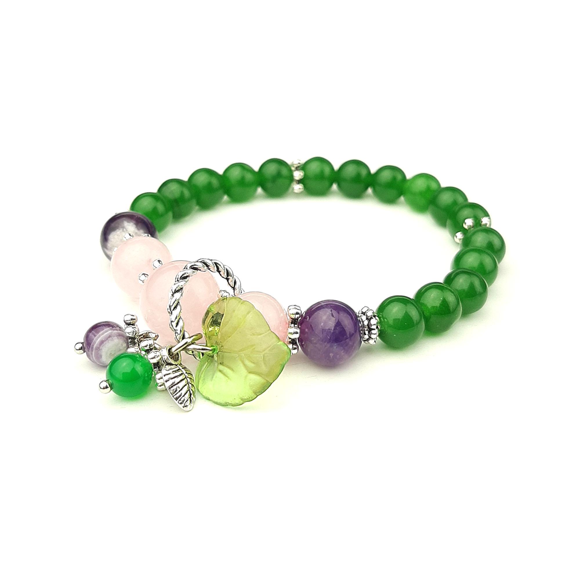 Браслет DARSANA Дыхание лета из натуральных камней нефрит/аметист/розовый кварц (DRSU005198) Браслет DARSANA Дыхание лета из натуральных камней нефрит/аметист/розовый кварц (DRSU005198)