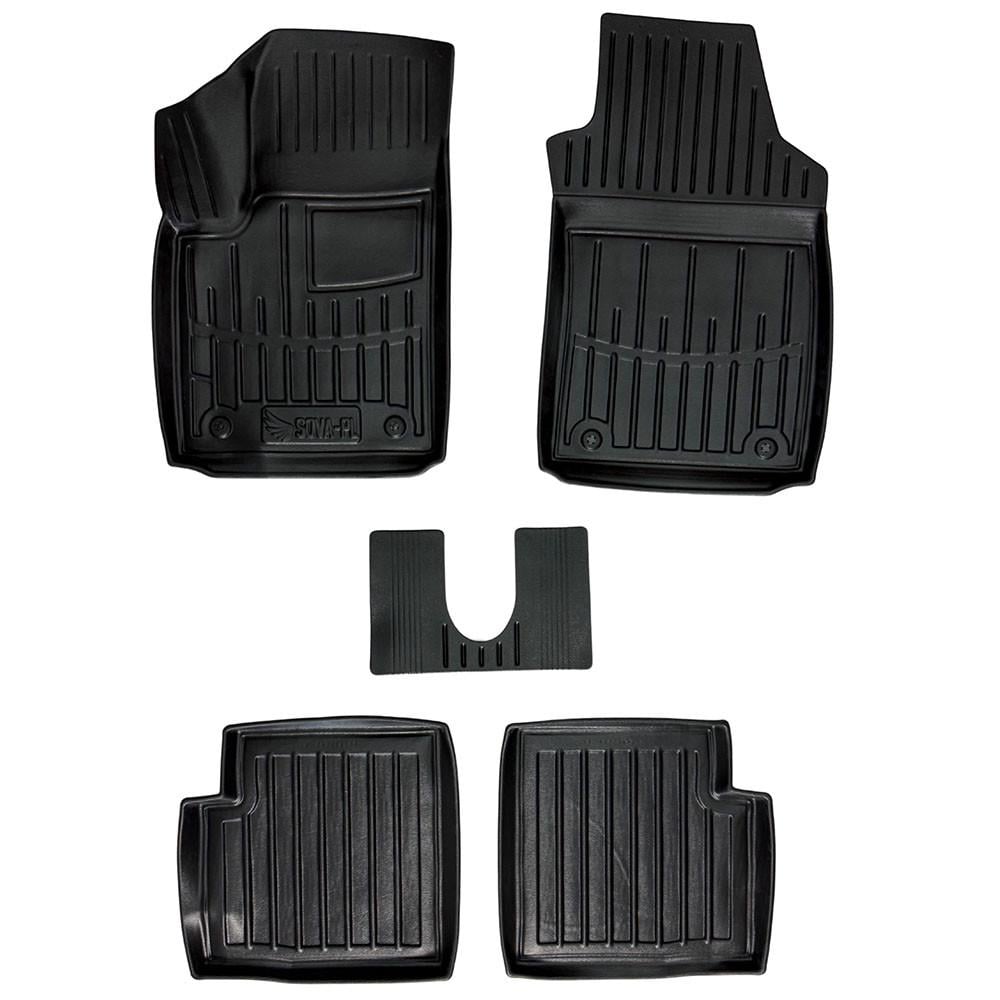Коврики в салон SOVA-PL для Fiat 500 с 2007 резиновые 5 шт. Черный (28800676)