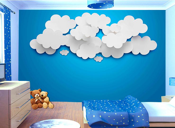 Фотообои 3D для детской комнаты Белые облака