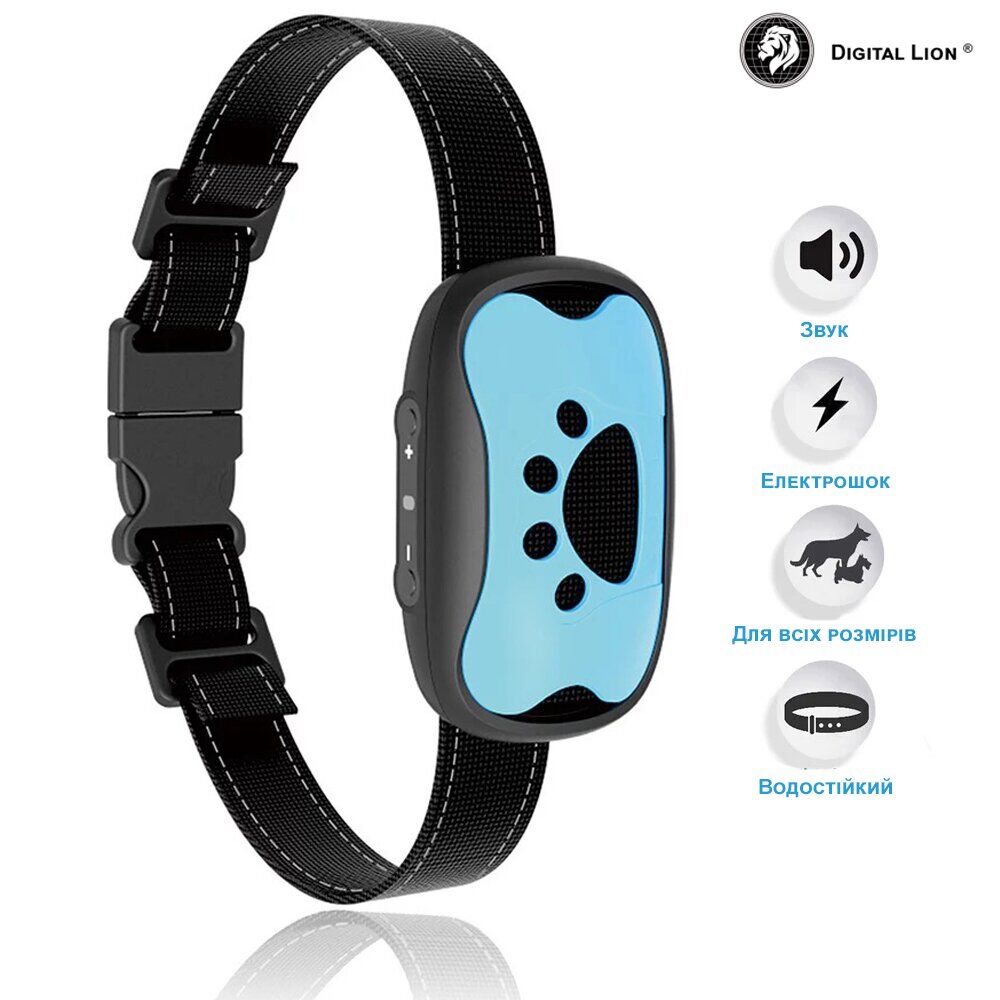 Ошейник антилай ультразвуковой Digital Lion BK-C02 с током Синий/Желтый - фото 2 Ошейник антилай ультразвуковой Digital Lion BK-C02 с током Синий/Желтый - фото 2