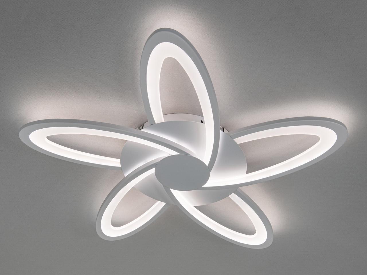 Люстра LED в спальню с димером 2445-5WHDIM-LS 72W на 11 м2 Белый (2564583172)