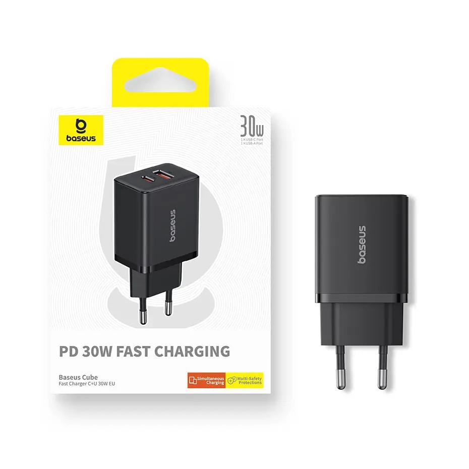 Зарядний пристрій мережевий BASEUS Cube Fast Charger Type-C USB 30W Black (P10111404113-00) - фото 9