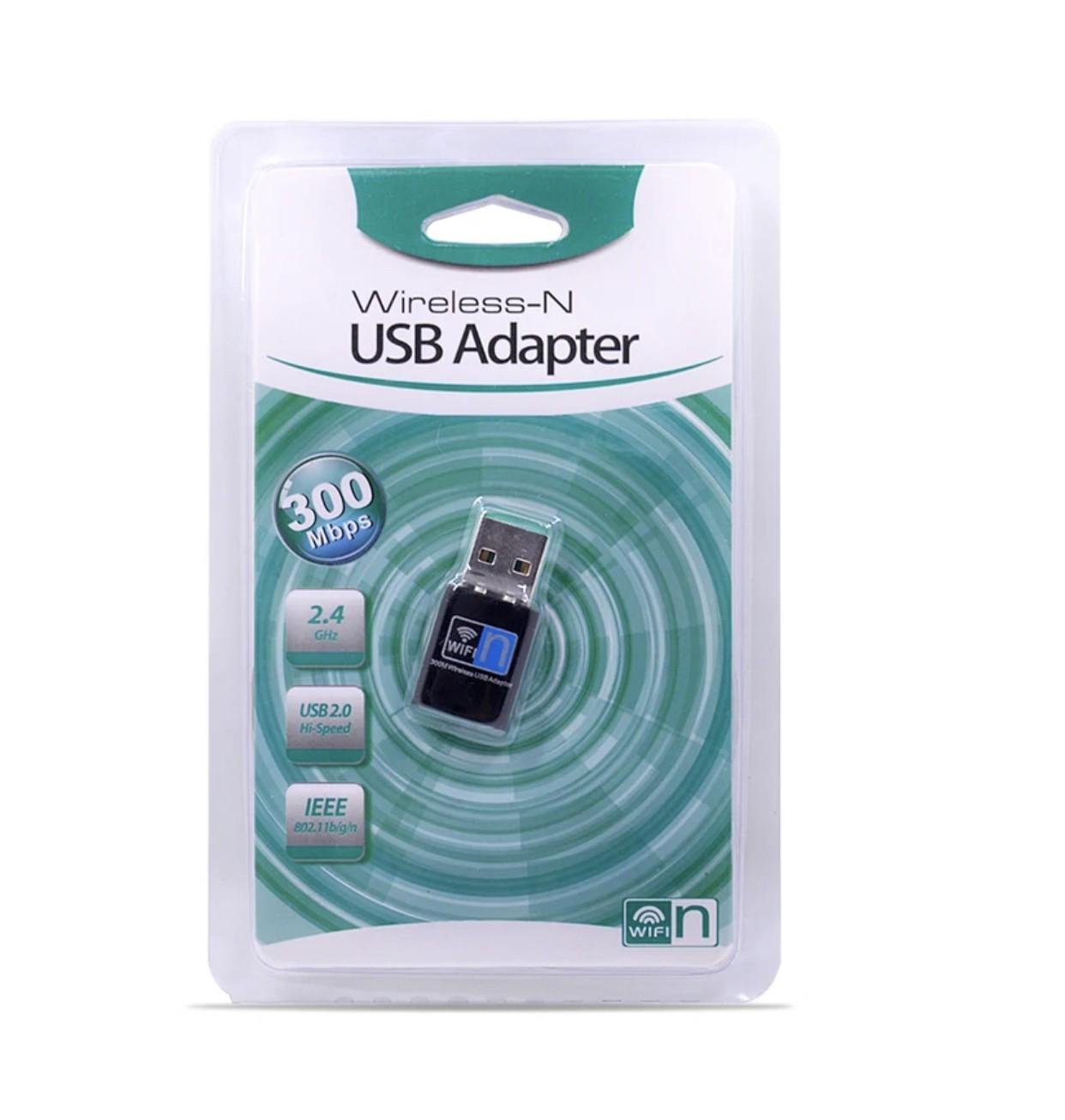 Адаптер USB Wi-Fi 300 Mbit в блистере с диском Черный (101109)