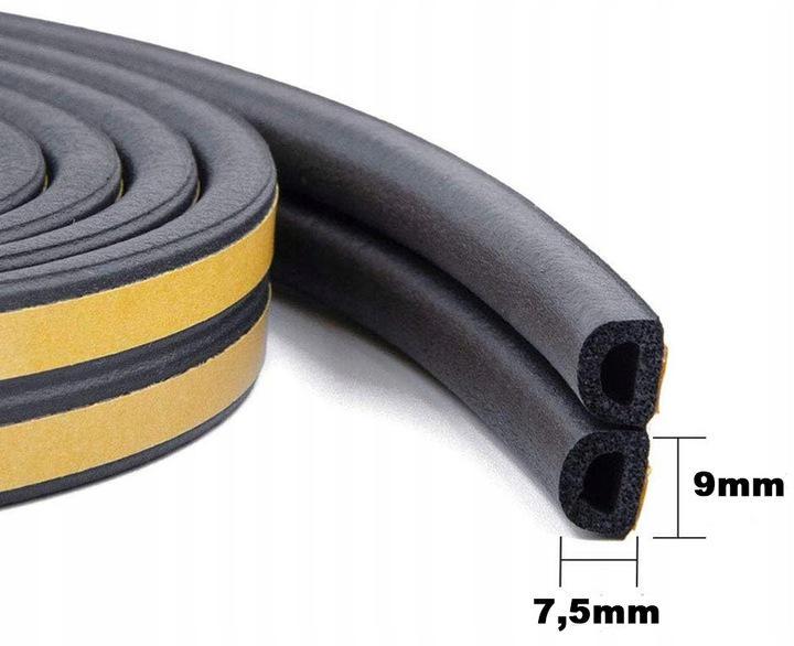 Ущільнювач для дверей та вікон KEDR D 9х7,5 мм Чорний - фото 2