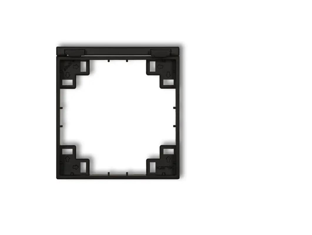 Рамка промежуточная Karlik Mini для розетки выключателя с крышкой одноместная Черный матовый (12MRPB-1s)
