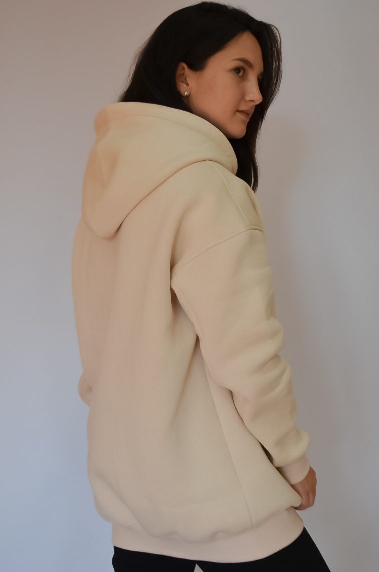 Худи женское оверсайз теплое на флисе Ballet Grace M-L Молочный (0672) - фото 2 Худи женское оверсайз теплое на флисе Ballet Grace M-L Молочный (0672) - фото 2